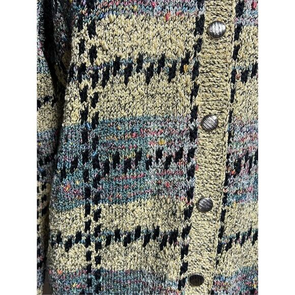 South Cotton Vintage Heavy Hand Knit Cardigan Sweater Button Up Small - Picture 4 of 4